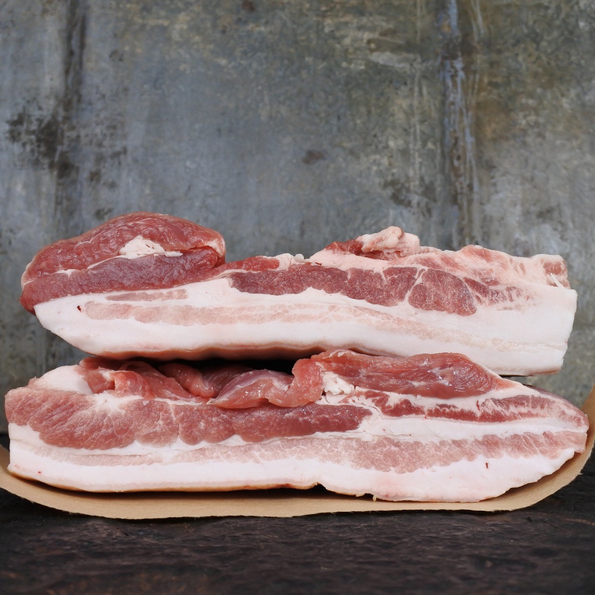 Buikspek met zwoerd Porc au Grain