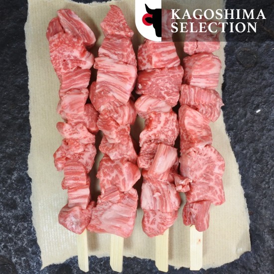 Yakiniku ossenhaasspiesjes Wagyu Kagoshima A5+ BMS12