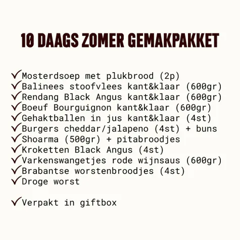 10 daags Zomer Gemakpakket (2 p)