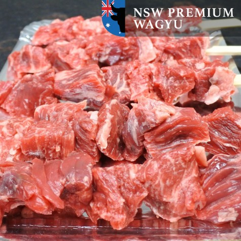 Wagyu bavette Yakiniku spiesjes 8/9 marbling Australia