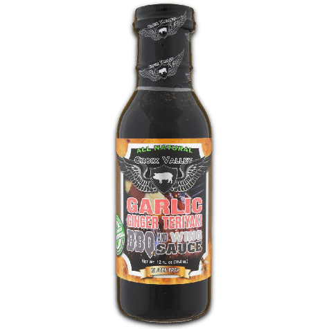 Croix Valley Garlic Ginger Teriyaki BBQ & Wing Sauce -fles 354g