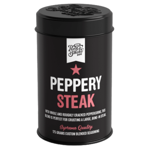 Holy smoke BBQ peppery steak seasoning