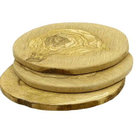 Rookplank Olijf Rond 11 Cm - 3 Stuks