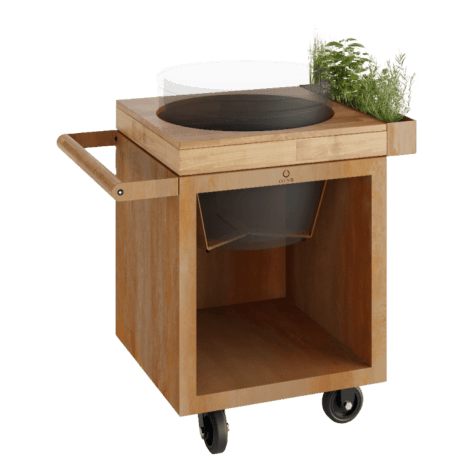 OFYR Kamado Table Corten 65 PRO Teak Hout BGE