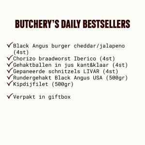 Butchery's Daily Bestsellers