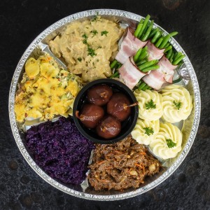 Mini kerstbuffet hazenpeper & varkenhaas in roomsaus