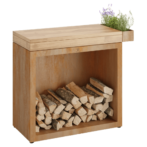OFYR Butcher Block Storage 90 Corten Teak Hout