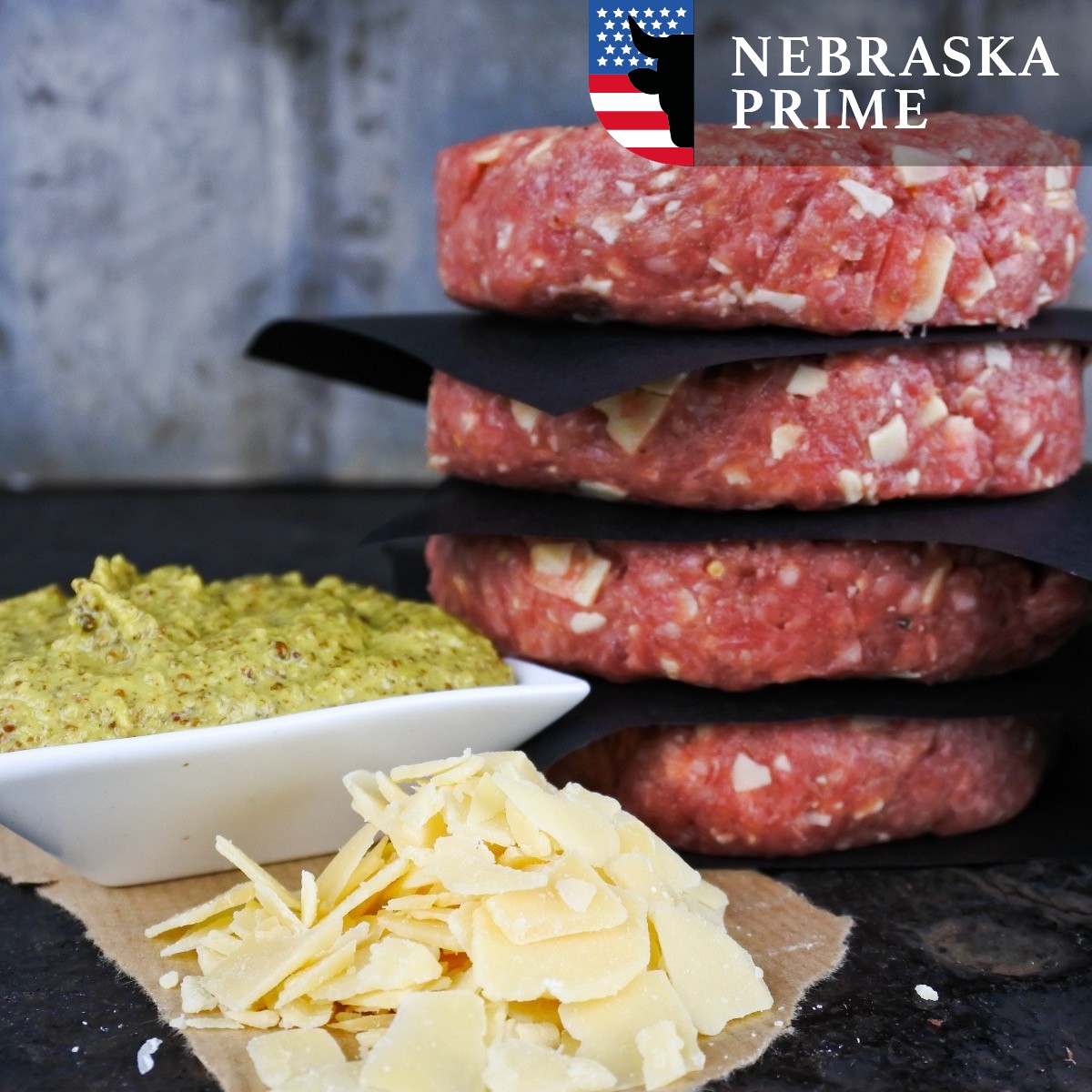 Black Angus burger | Old Amsterdam mosterd (Black Angus burger | Old Amsterdam mosterd -2x 140g)