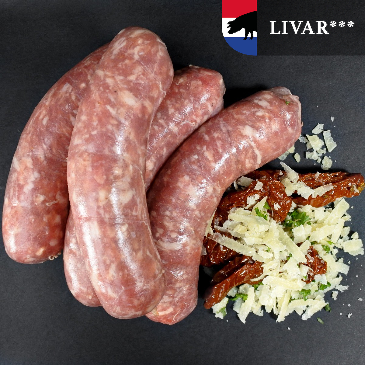 Braadworst Livar | Zontomaat parmigiano DOP (Braadworst Livar | Zontomaat parmigiano DOP -4x 100g)