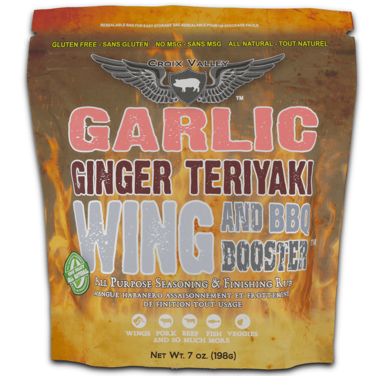 Croix Valley Garlic Ginger Teriyaki Wing Booster (Croix Valley Garlic Ginger Teriyaki Wing Booster -zakje 200g)