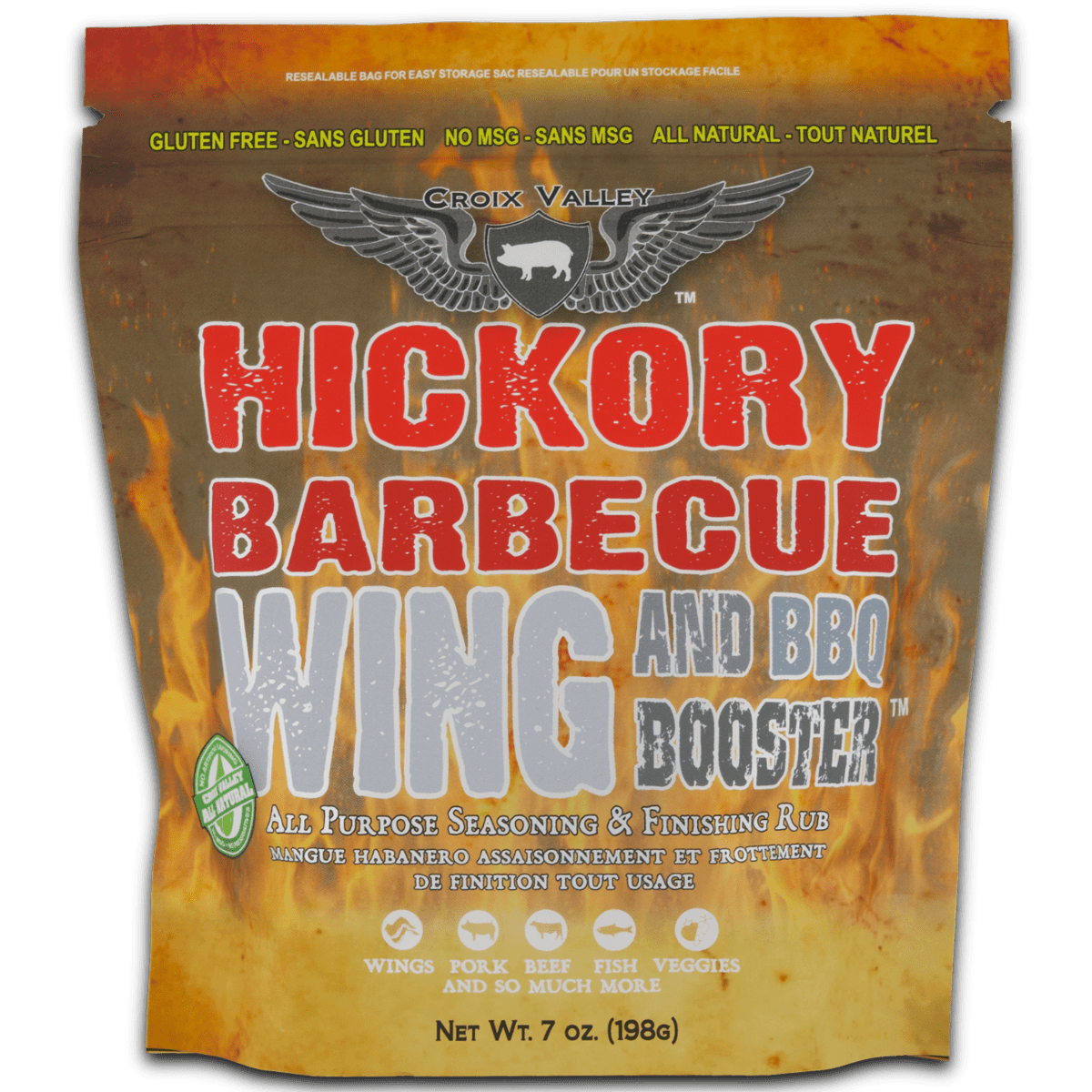Croix Valley Hickory BBQ Wing & BBQ Booster (Croix Valley Hickory BBQ Wing & BBQ Booster -zakje 200g)