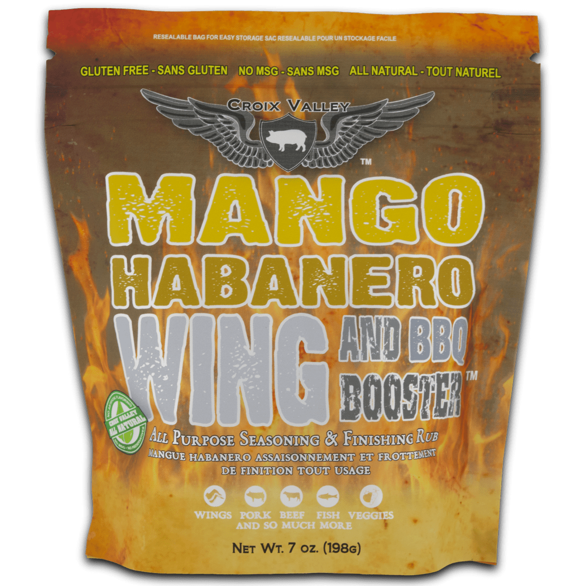Croix Valley Mango Habanero Wing & BBQ Booster (Croix Valley Mango Habanero Wing & BBQ Booster -zakje 200g)