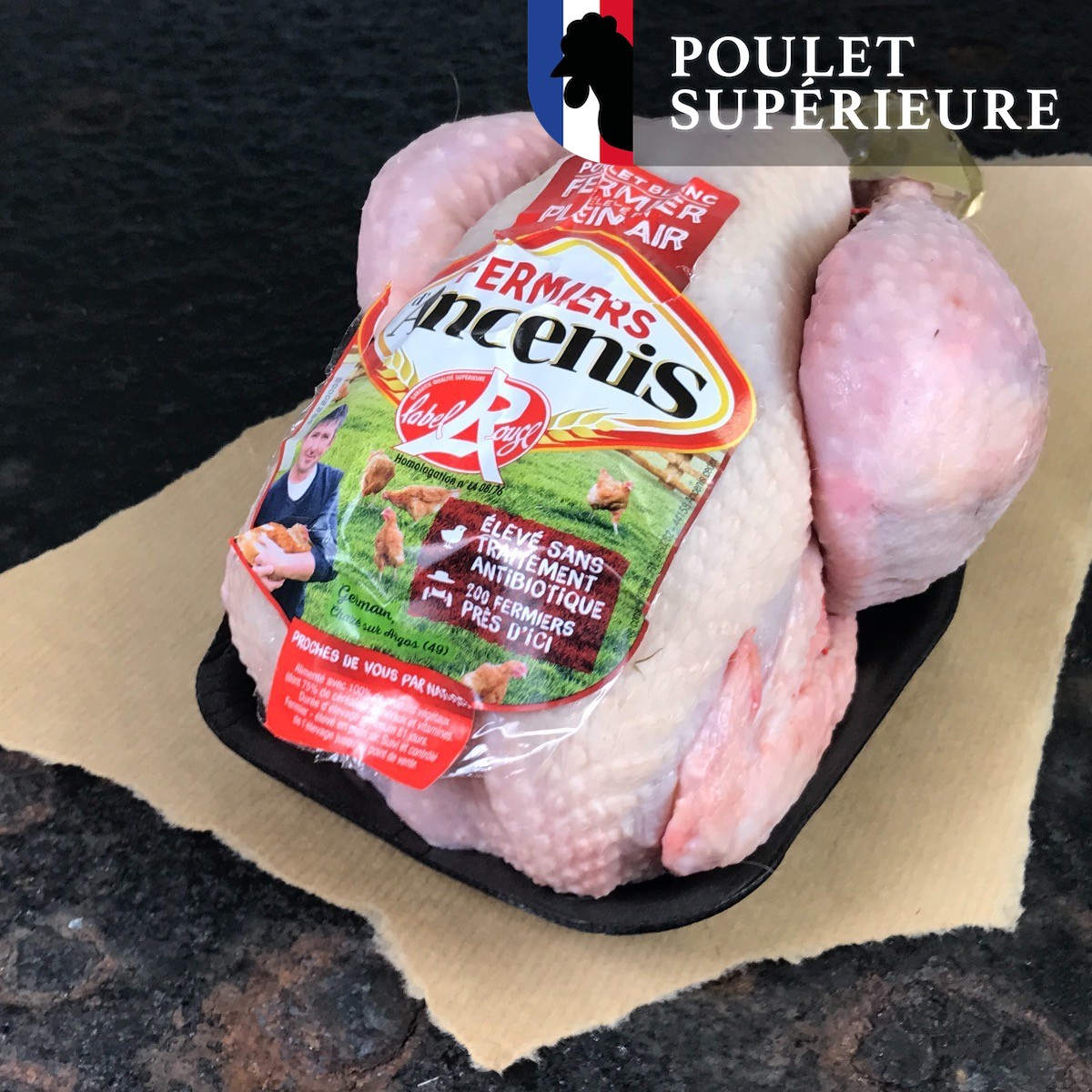 Hele kip witpoot Label Rouge (Hele kip witpoot Label Rouge -1200~1300g)