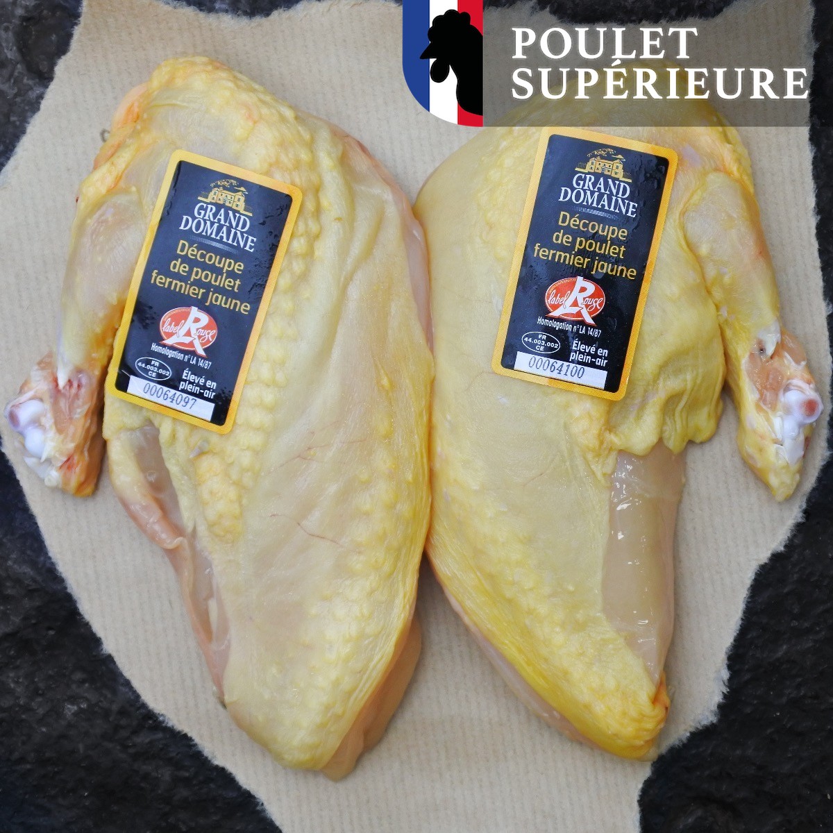 Kipfilet met vel en vleugel Label Rouge (Kipfilet met vel en vleugel Label Rouge -2x 175~200g)