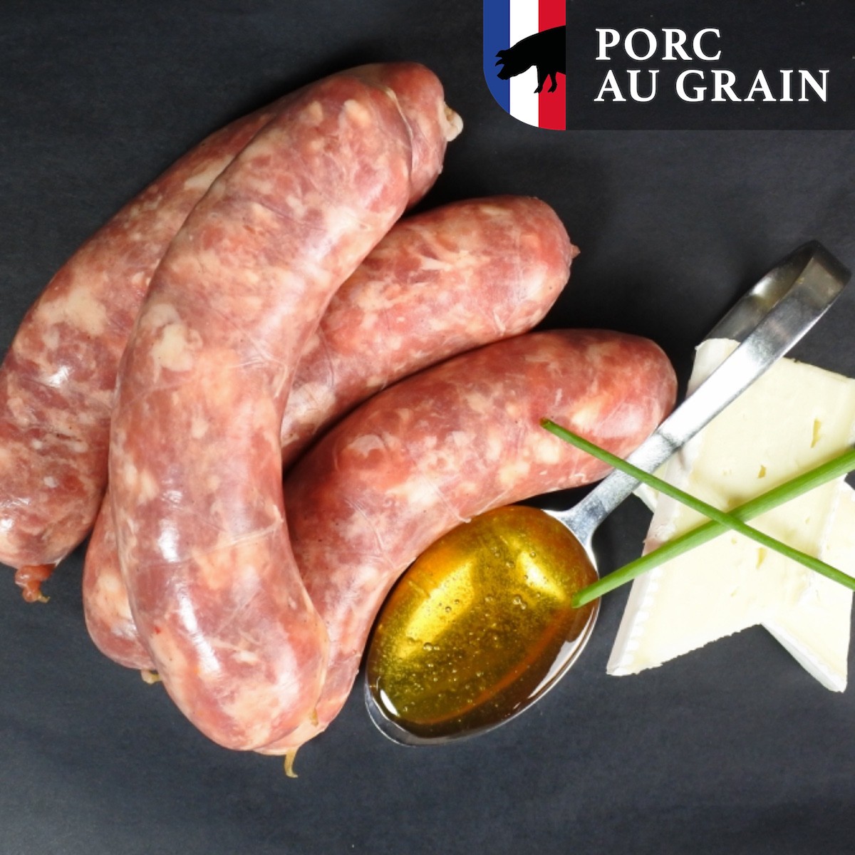 Braadworst Porc au Grain | Honing brie (Braadworst Porc au Grain | Honing brie -4x 100g)