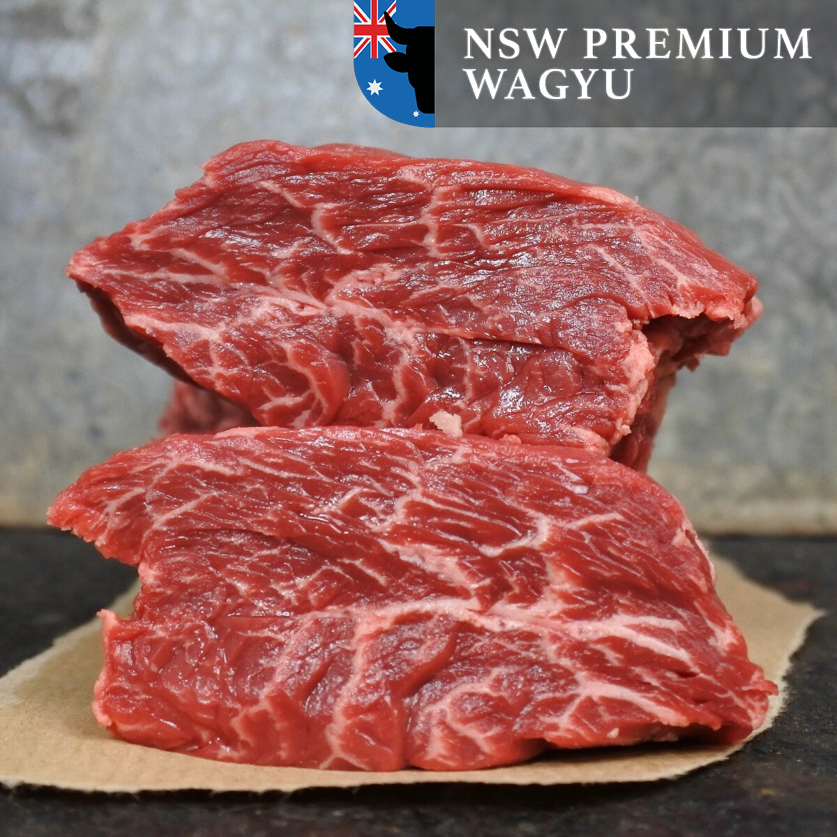 Longhaas (uitgevliesd) Australisch Wagyu BMS 8+ (Longhaas (uitgevliesd) Australisch Wagyu BMS 8+ -350~400g)