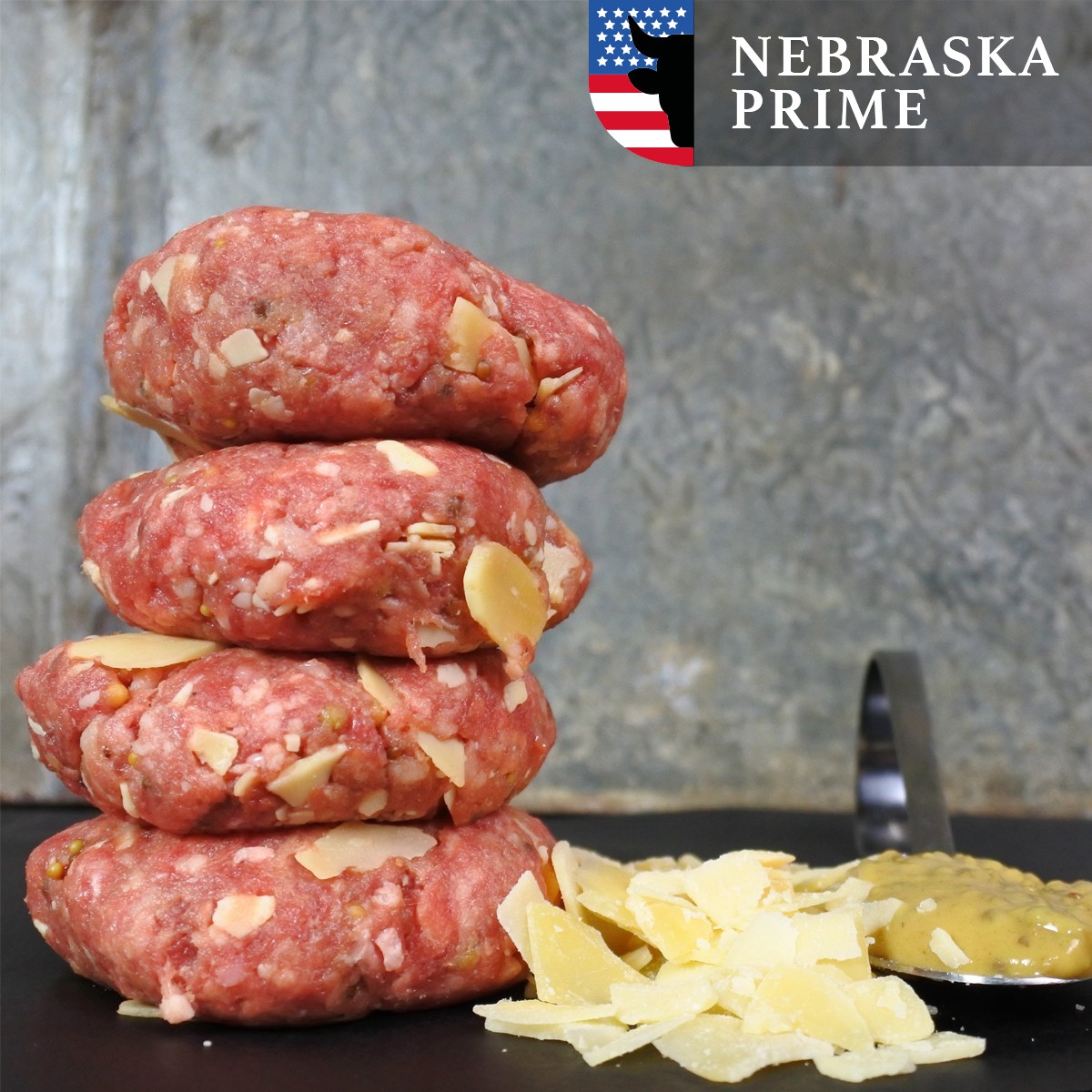 Black Angus mini burger | Old Amsterdam mosterd (Black Angus miniburger | Old Amsterdam mosterd -8x 40g)