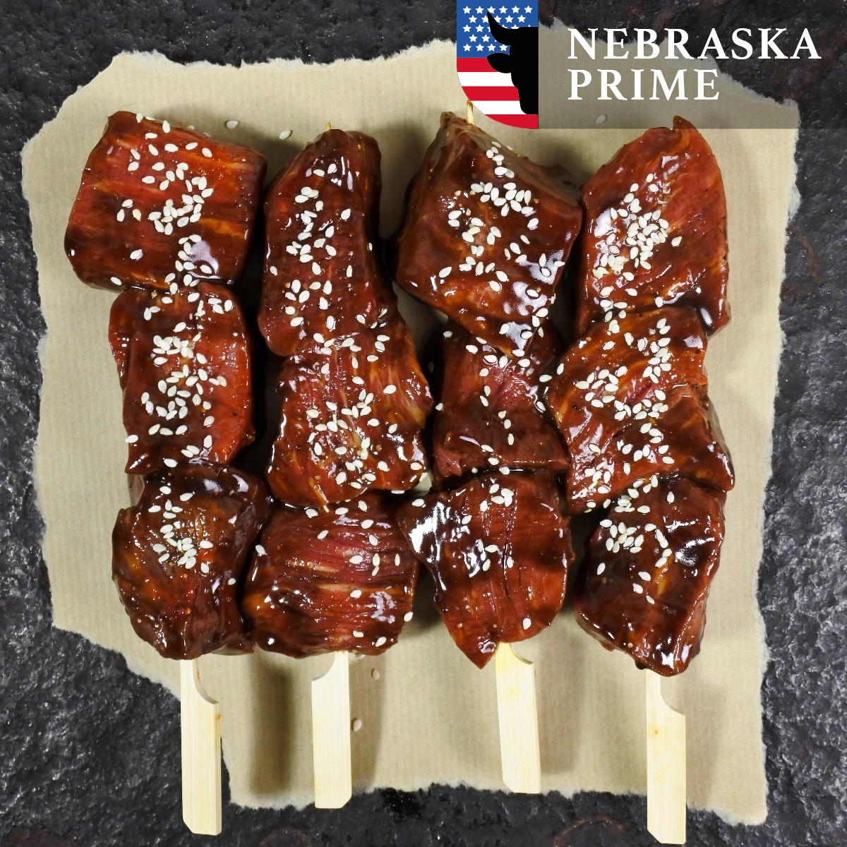 Ossenhaasspies Black Angus USDA prime | Ketjap sesam (Ossenhaasspies Black Angus USDA prime | Ketjap sesam -4x80g)