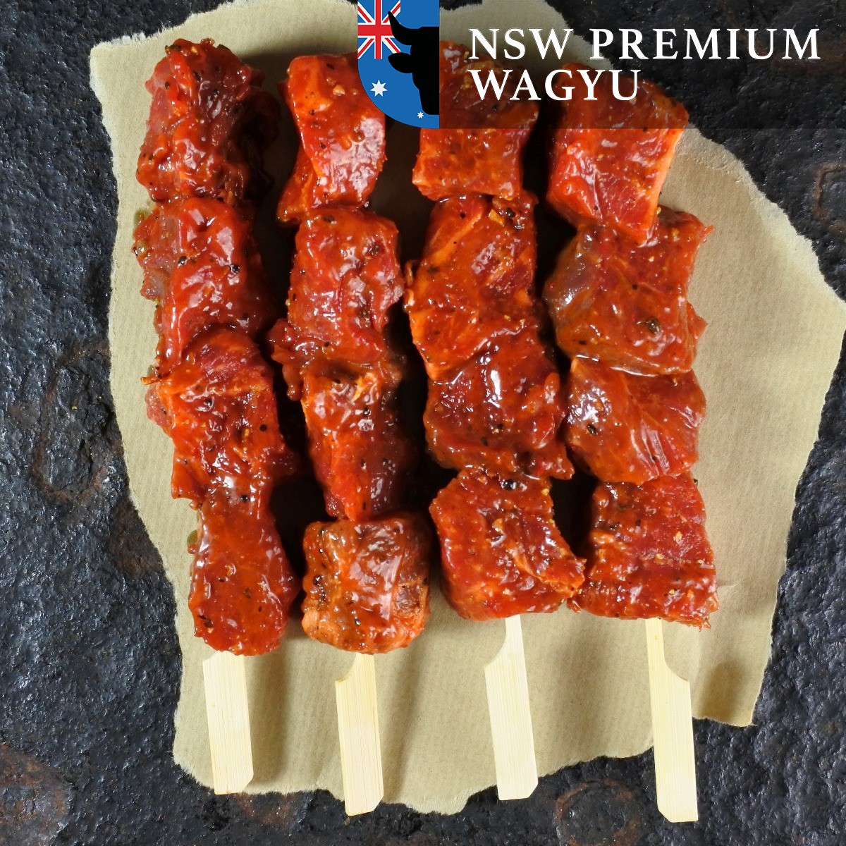 Ossenhaasspies Australisch Wagyu BMS 8+ | Zwarte peper seasalt (Ossenhaasspies Australisch Wagyu BMS 8+ | Zwarte peper seasalt -4x80g)
