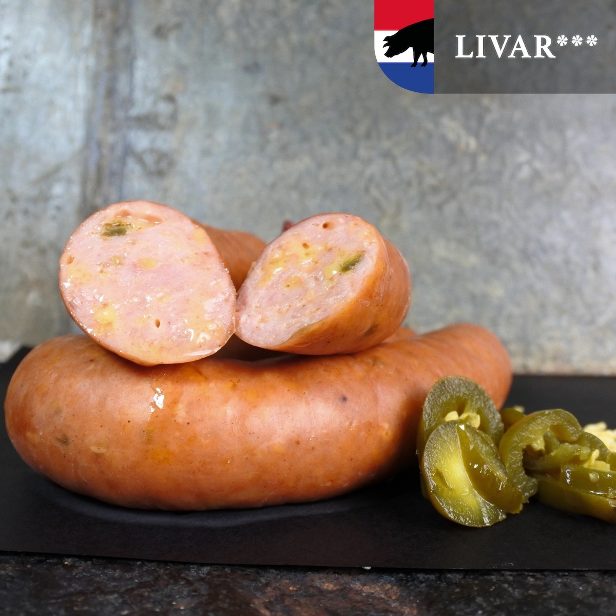 Rookworst Livar | Cheddar jalapeno (Rookworst Livar | Cheddar jalapeno -280g)