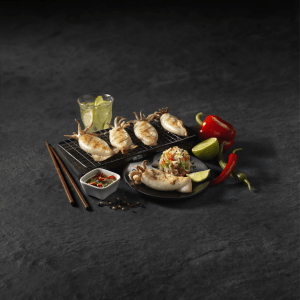 BBQ inktvis tubes rauw