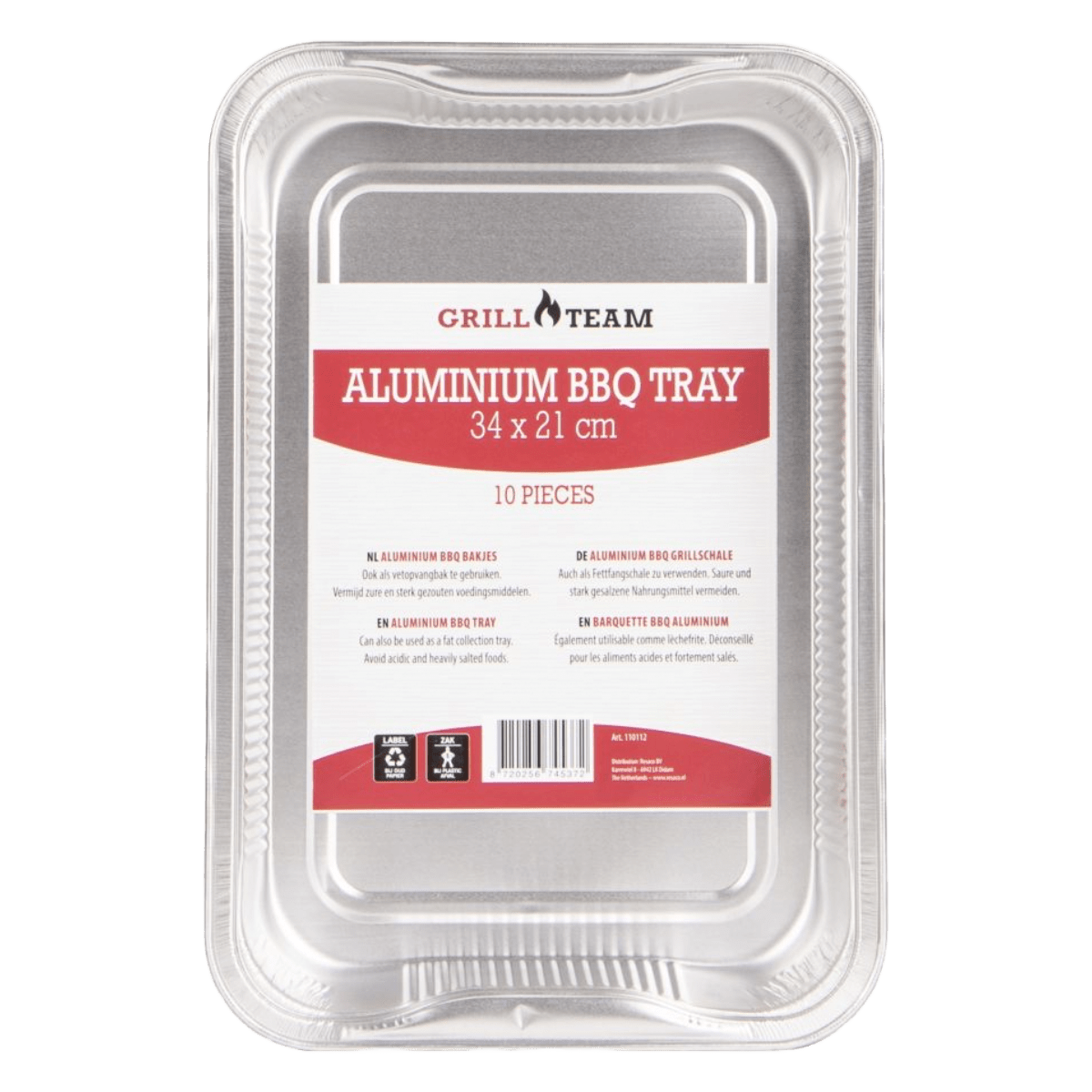 GrillTeam Aluminium BBQ trays 34x21 cm