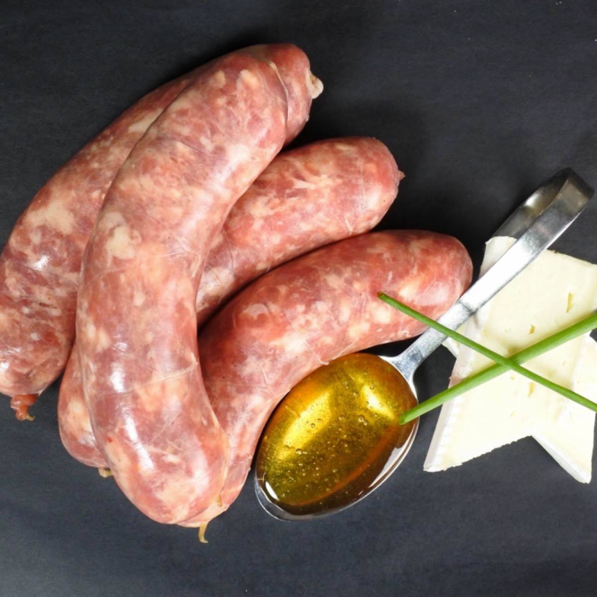 Braadworst Porc au Grain | Honing brie
