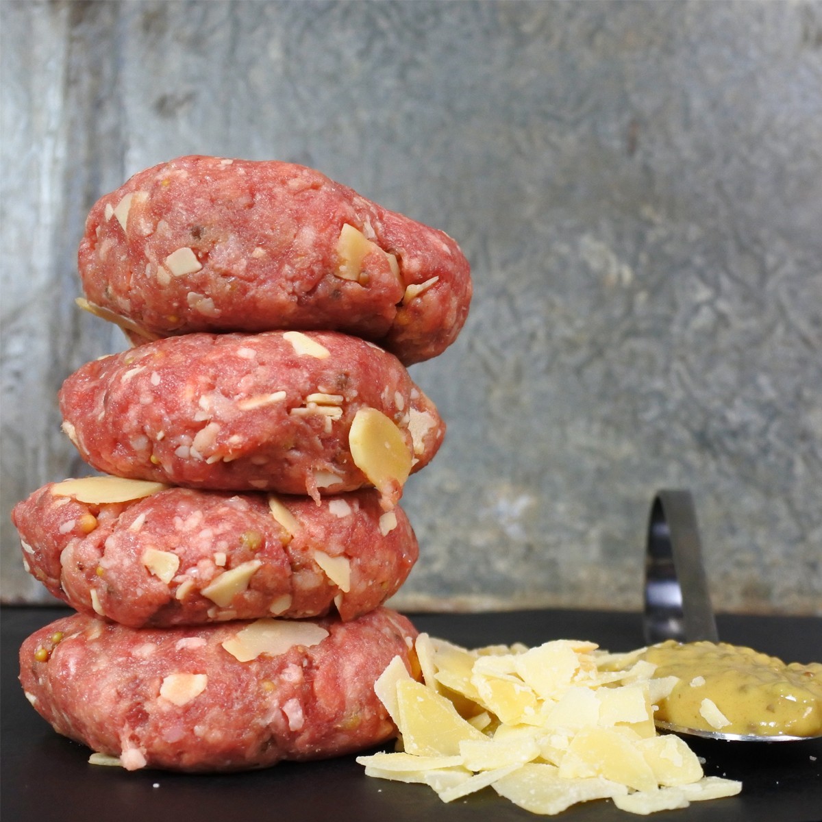 Black Angus mini burger | Old Amsterdam mosterd