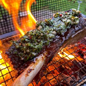 Sous vide gegaarde beef ribs met chimichurri