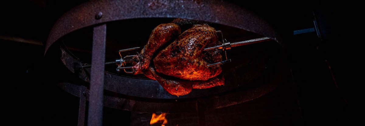 Kalkoen van het spit