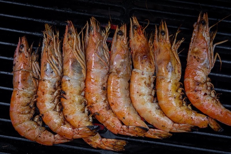 gegrilde garnalen