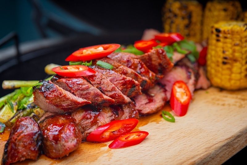 diamanthaas met miso-gochujang glaze