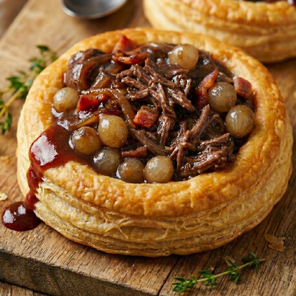 Wildragout met zilverui en spek